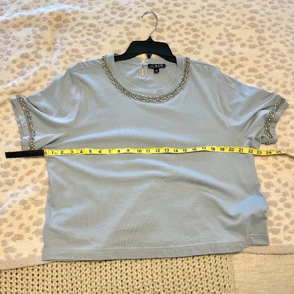 J CREW Heavy jersey T-shirt with rhinestones SIZE L WOMEN'S - Picture 11 of 15